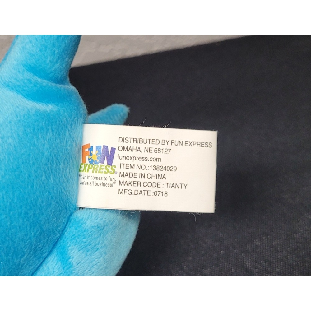 Fun Express Smiling Loch Ness Monster / Dinosaur Blue Plush Stuffed Animal - Picture 4 of 6